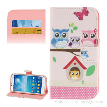 Owl Family Pattern Leather Case for Samsung Galaxy S IV Mini